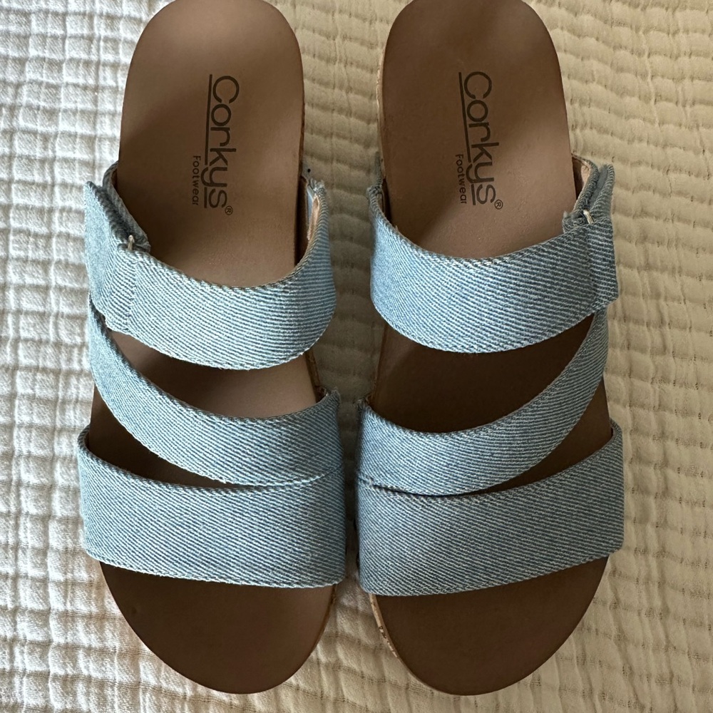 Corkys Blue Denim Sandals